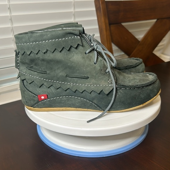 OLIBERTE Green Suede Hirari Moccasins Booties Made In Africa Women’s Size 39 - Picture 3 of 17